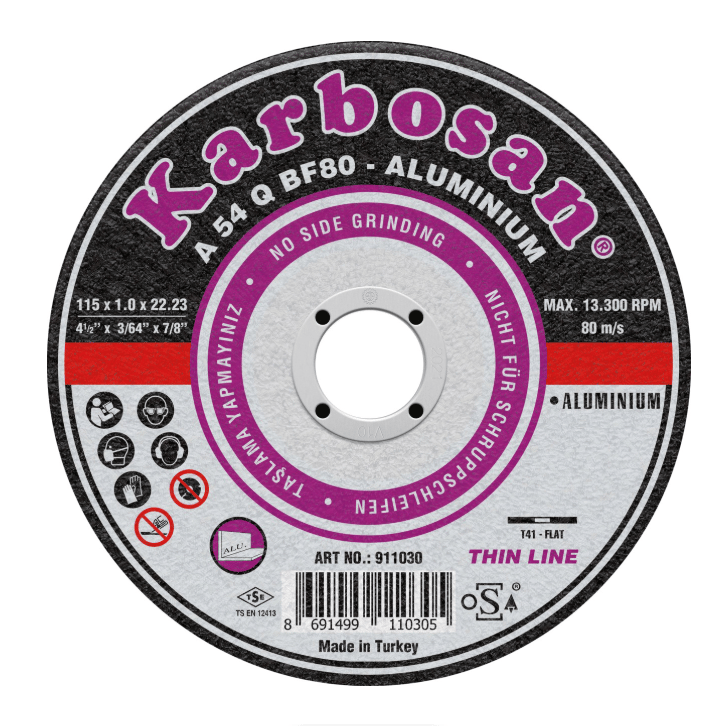 KARBOSAN 115 x 1,0 x 22 mm Alüminyum Thinline Kesici Disk - Profesyonel Alüminyum ve Demir Dışı Metaller İçin Özel Hızlı ve Temiz Kesme Taşı