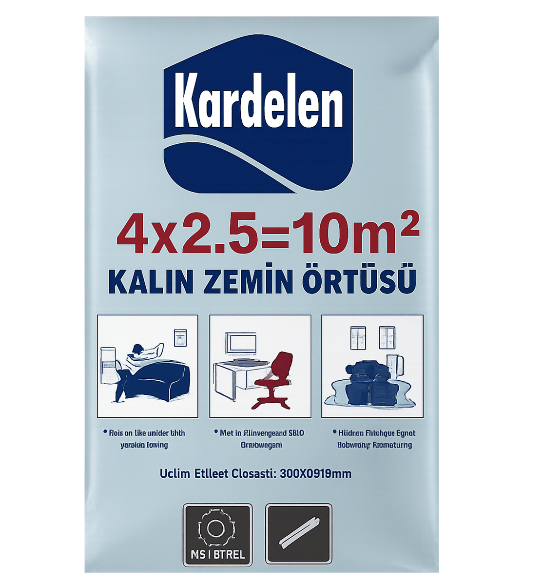 KARDELEN Hışır Örtü Naylon Koruyucu Zemin ve Eşya Örtüsü 10 m² - Profesyonel Kalın Şantiye, Boya, Badana ve İnşaat Malzemesi Koruma Naylonu
