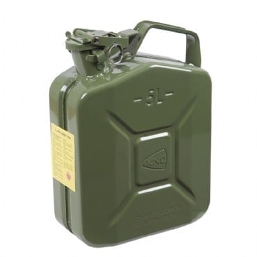KNC 5 Litre Metal Askeri Tip Komando Yakıt ve Benzin Bidonu (Yeşil)