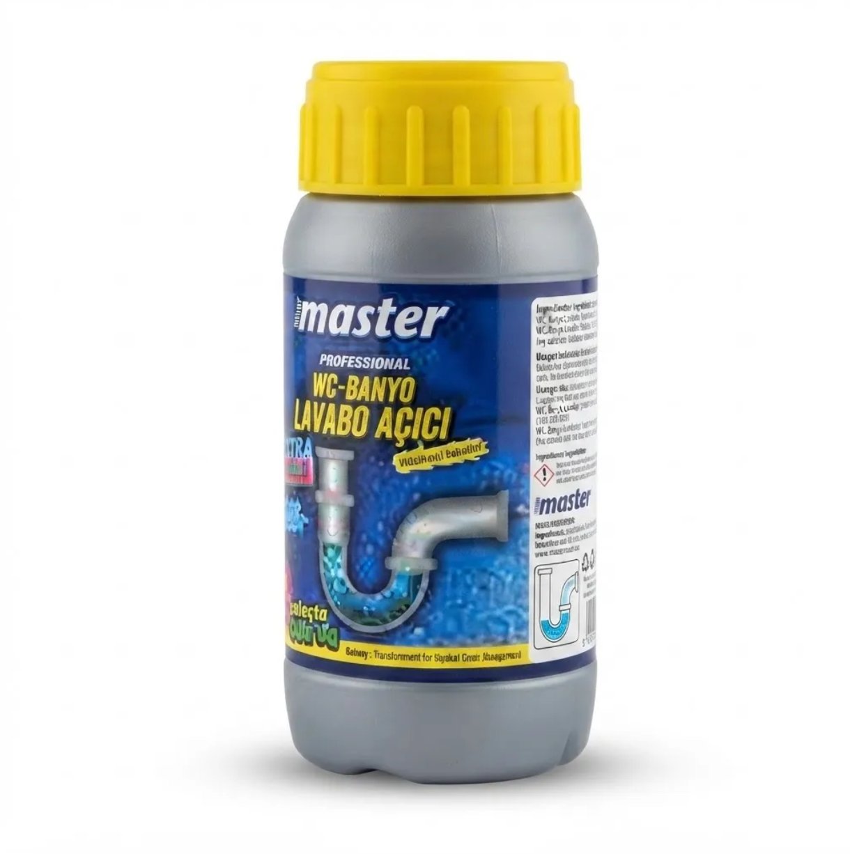 MASTER 500790 Lavabo, WC ve Banyo Açıcı 500 g – Güçlü Tıkanıklık Giderici