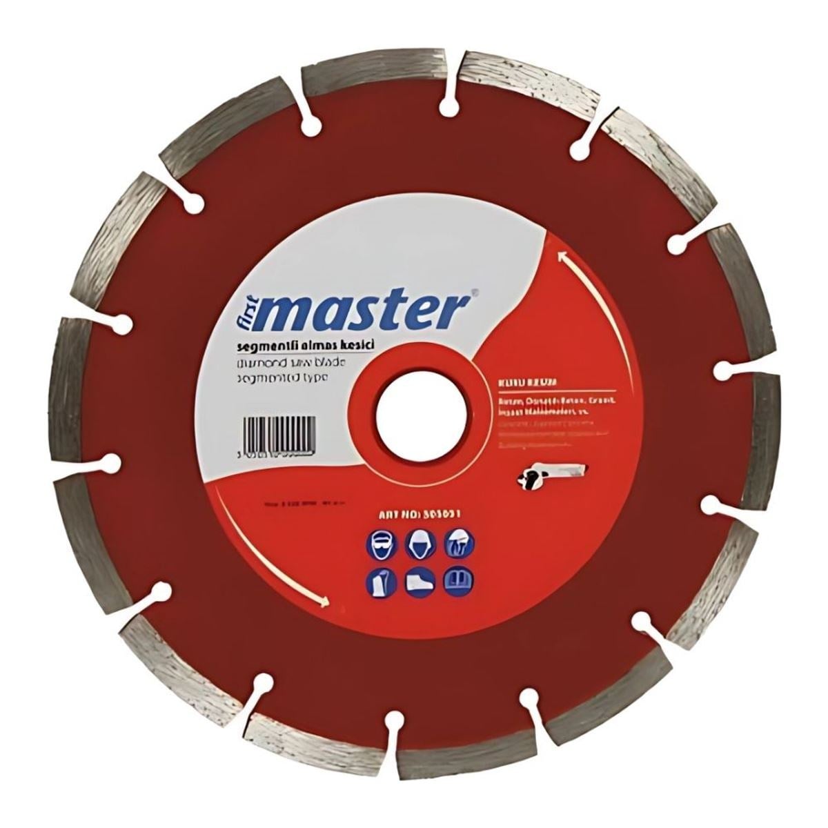 MASTER 505052 Segmentli Beton Granit Elmas Testere Bıçağı Kuru Sulu Kesim 230 mm - Profesyonel Büyük Taşlama Kalın Duvar Karo Asfalt Kesici Elmas Bıçak