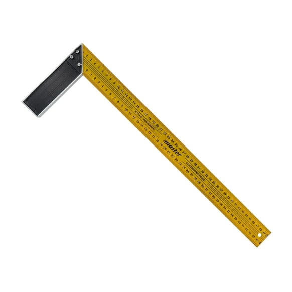 MASTER 506950 Sarı Gönye Marangoz Tipi Alüminyum Gövde 250 mm - Profesyonel Kalın Tabanlı 90 Derece Dik Açı Gönyesi