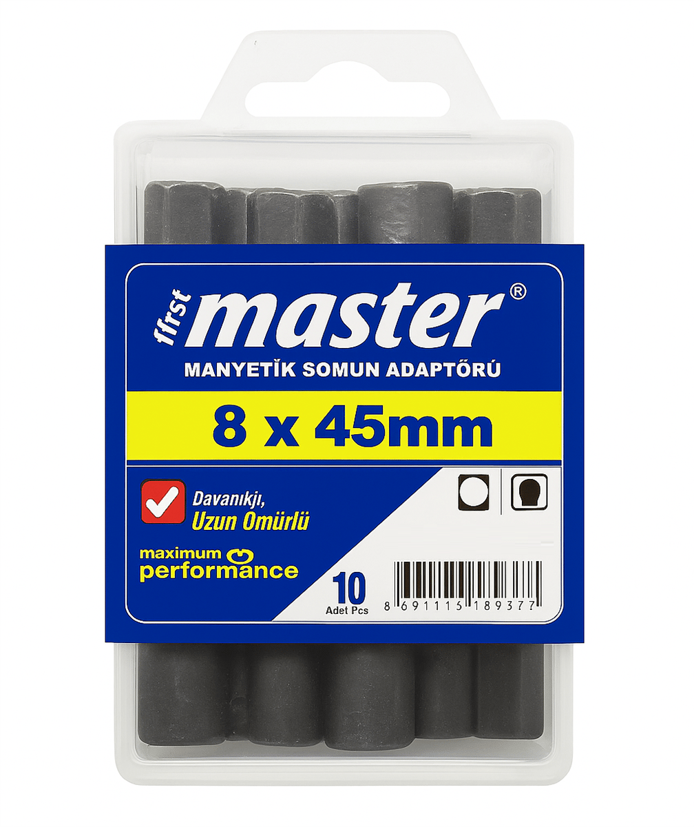 MASTER 530422 Manyetik Somun Adaptörü 8x45 mm – Profesyonel Matkap ve Vidalama Ucu