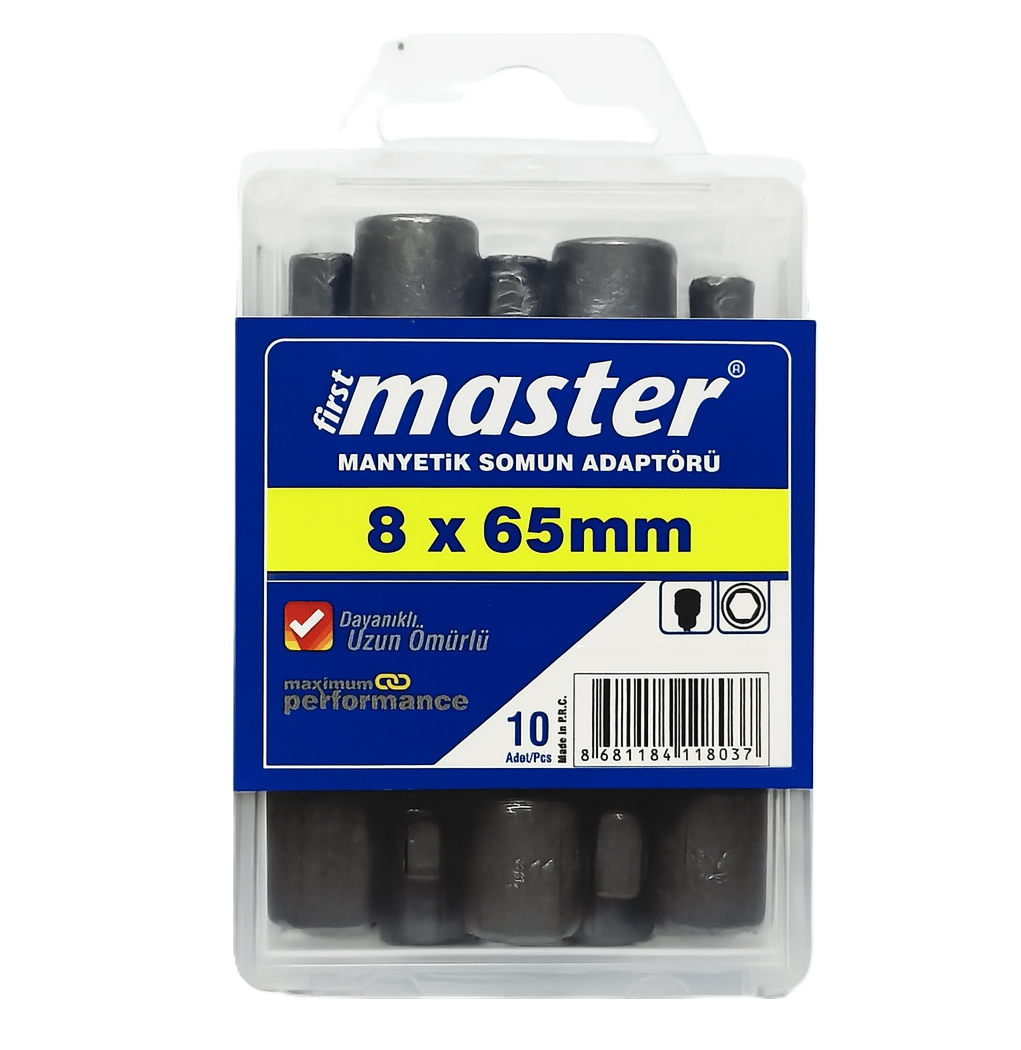 MASTER 530441 Manyetik Somun Adaptörü 8x65 mm – Profesyonel Uzun Vidalama Ucu