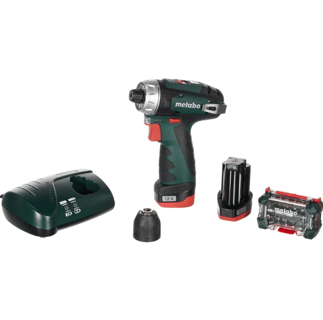 METABO PowerMaxx BS 12V 2.0Ah Çift Akülü Profesyonel Matkap Vidalama (Bez Çantalı 600079510)