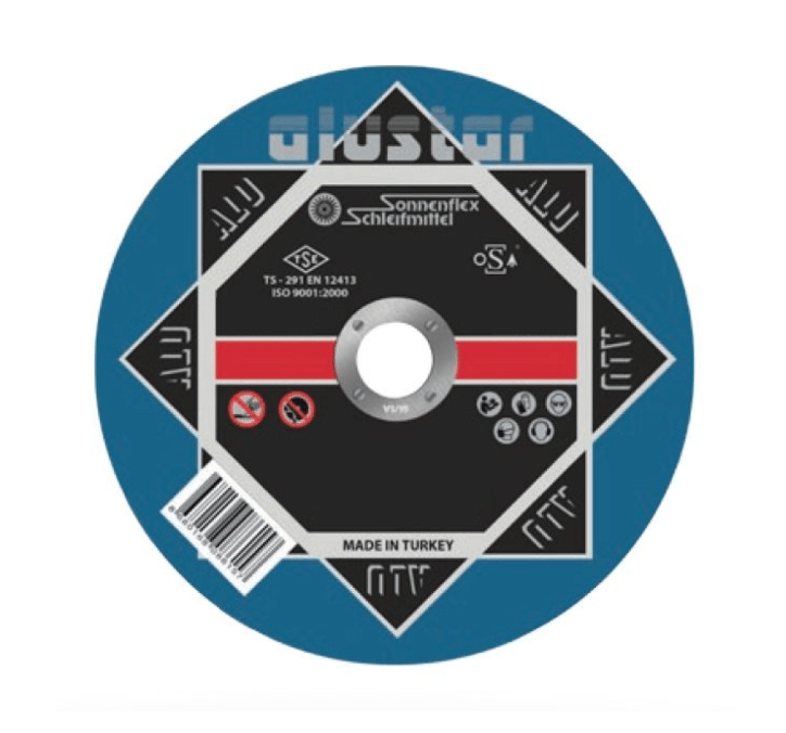 SONNENFLEX ALUSTAR 125 x 1,6 x 22 mm Süper İnce Kesici Disk (AS 60 Q BFA ALU) - Alüminyum ve Yumuşak Metaller İçin Sıvanma Yapmayan Profesyonel Kesme Taşı