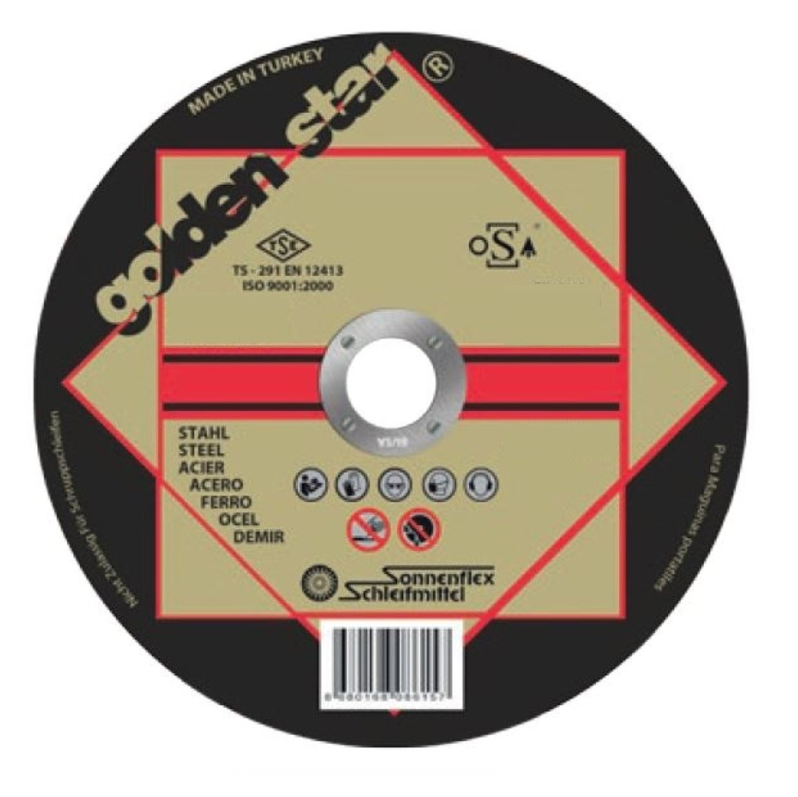 SONNENFLEX Goldenstar 115 x 1,0 x 22 mm Metal Süper İnce Kesici Disk (A 60 Q BF) - Profesyonel Çelik ve Metal Kesme Taşı, Hızlı ve Hassas Kesim