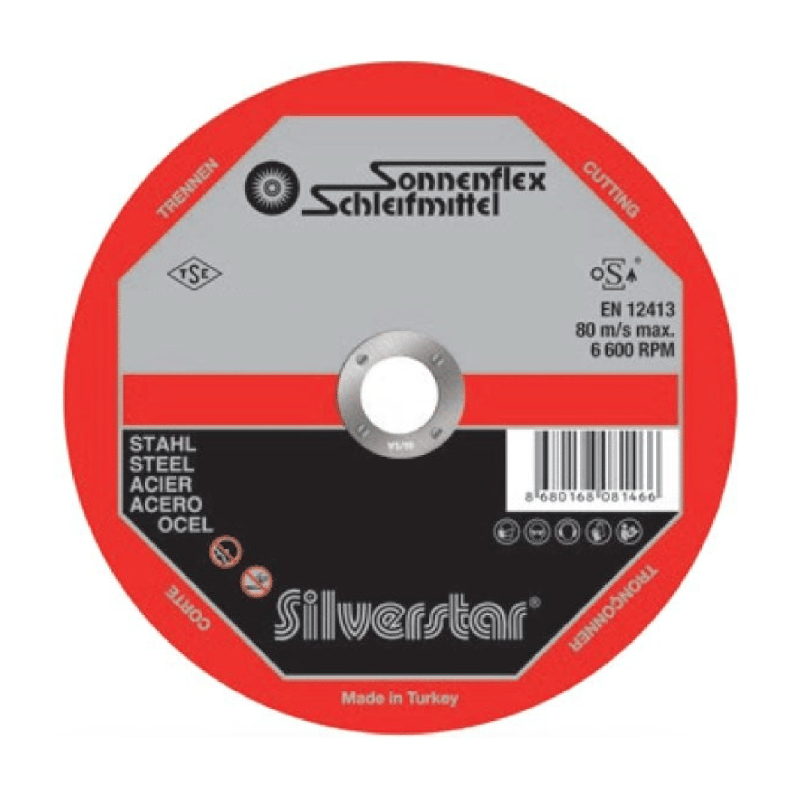 SONNENFLEX Silverstar 115 x 1,0 x 22 mm NK Metal Kesici Disk - Profesyonel Süper İnce Demir ve Çelik Kesme Taşı, Ekonomik ve Hızlı Kesim