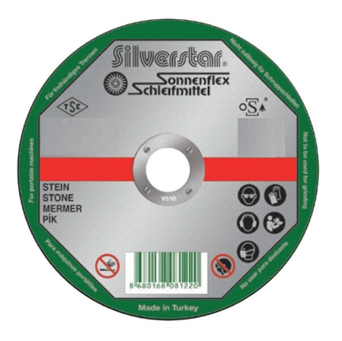 SONNENFLEX Silverstar 115 x 2,5 x 22 mm Bombeli Pik ve Döküm Kesici Disk (CS 30 T BF) - Profesyonel Font, Mermer ve Beton Kesme Taşı