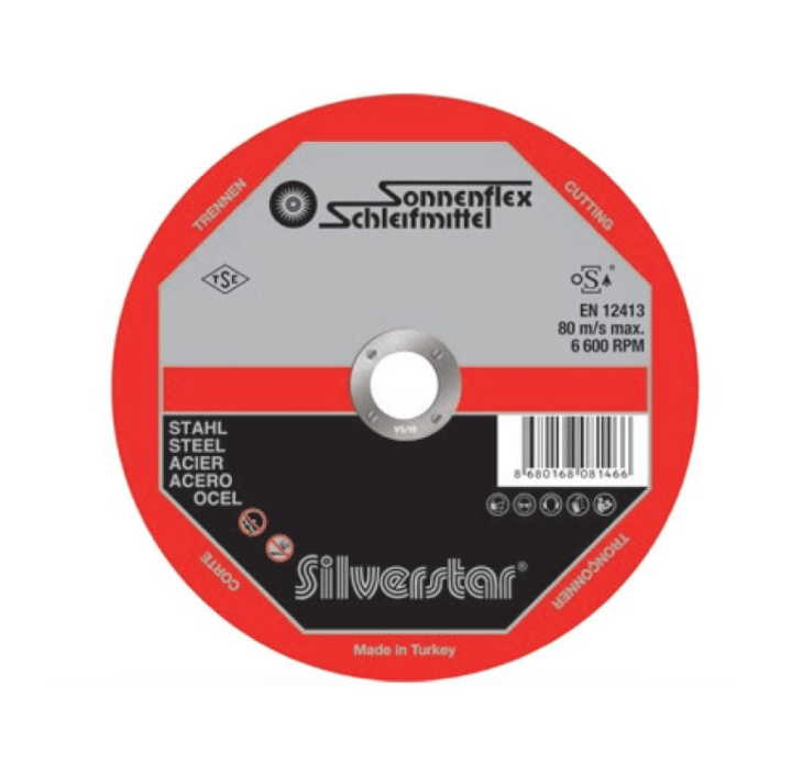 SONNENFLEX SILVERSTAR 125 x 1,0 x 22 mm Metal Süper İnce Kesici Disk (AS 60 R BF) - Sert Metal ve Çelik Yüzeyler İçin Ekstra Dayanıklı Profesyonel Kesme Taşı