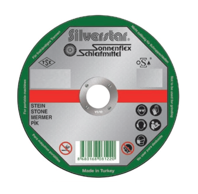 SONNENFLEX SILVERSTAR 125 x 2,5 x 22 mm Düz Kesici Disk (CS 30 T BF) - Pik Döküm, Beton ve Taş Yüzeyler İçin Ekstra Dayanıklı Profesyonel Kesme Taşı