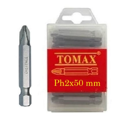 TOMAX PH2x50 mm Yıldız Bits Uç – Profesyonel Phillips Vidalama Ucu