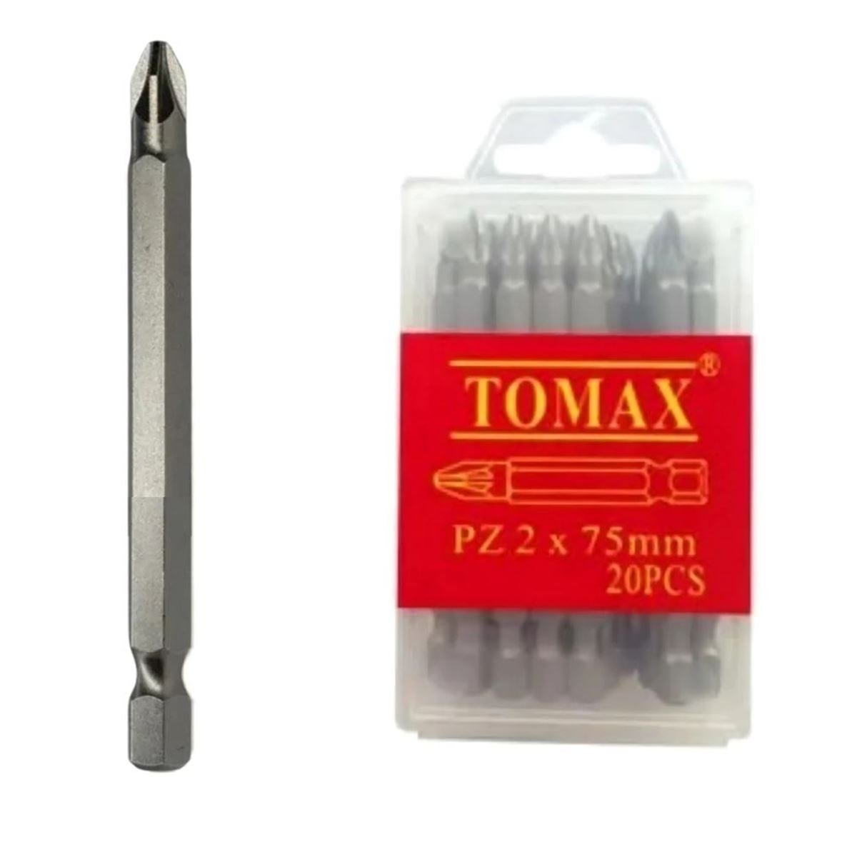 TOMAX PZ2x75 mm Yıldız Bits Uç – Profesyonel Uzun Vidalama Ucu