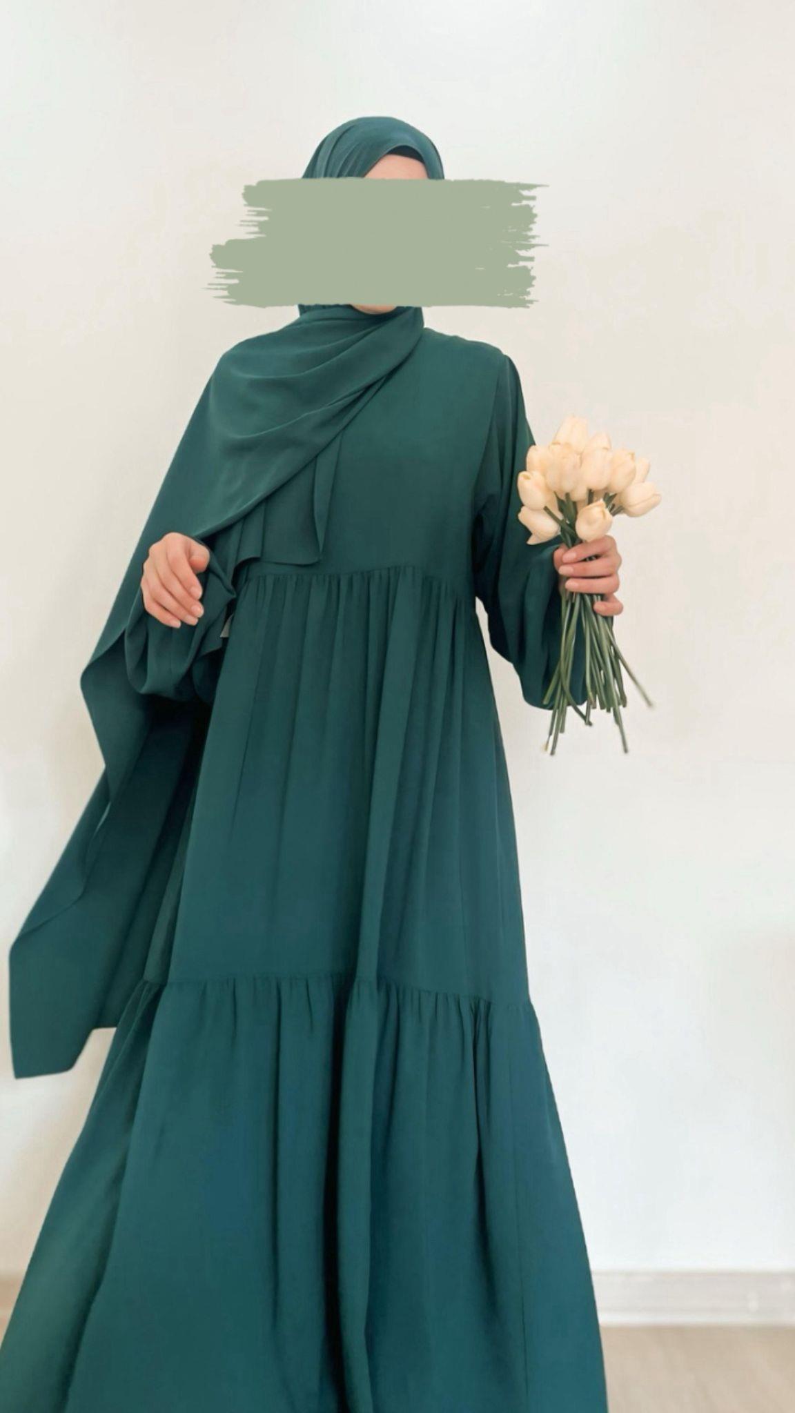 Aişe Model Çimen Yeşili--Elbise
