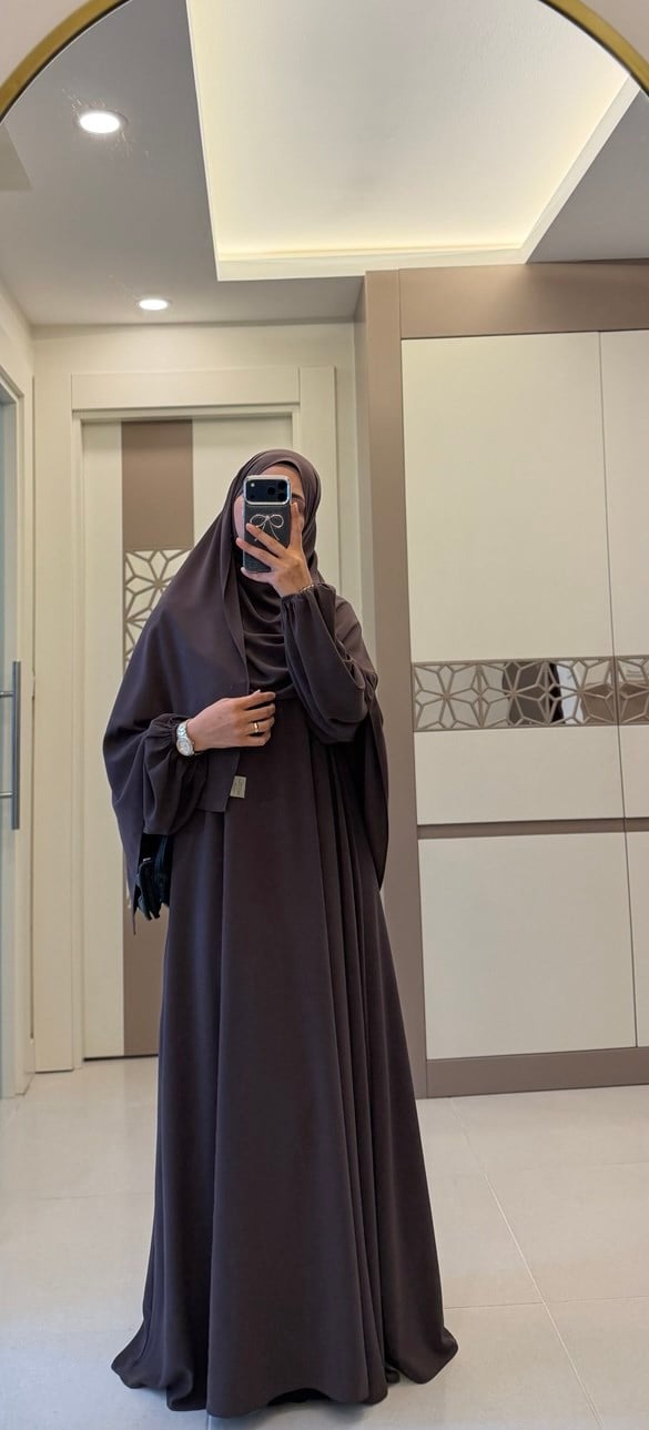 HİBİSKUS HİRA MODEL ŞALLI TAKIM--Ferace