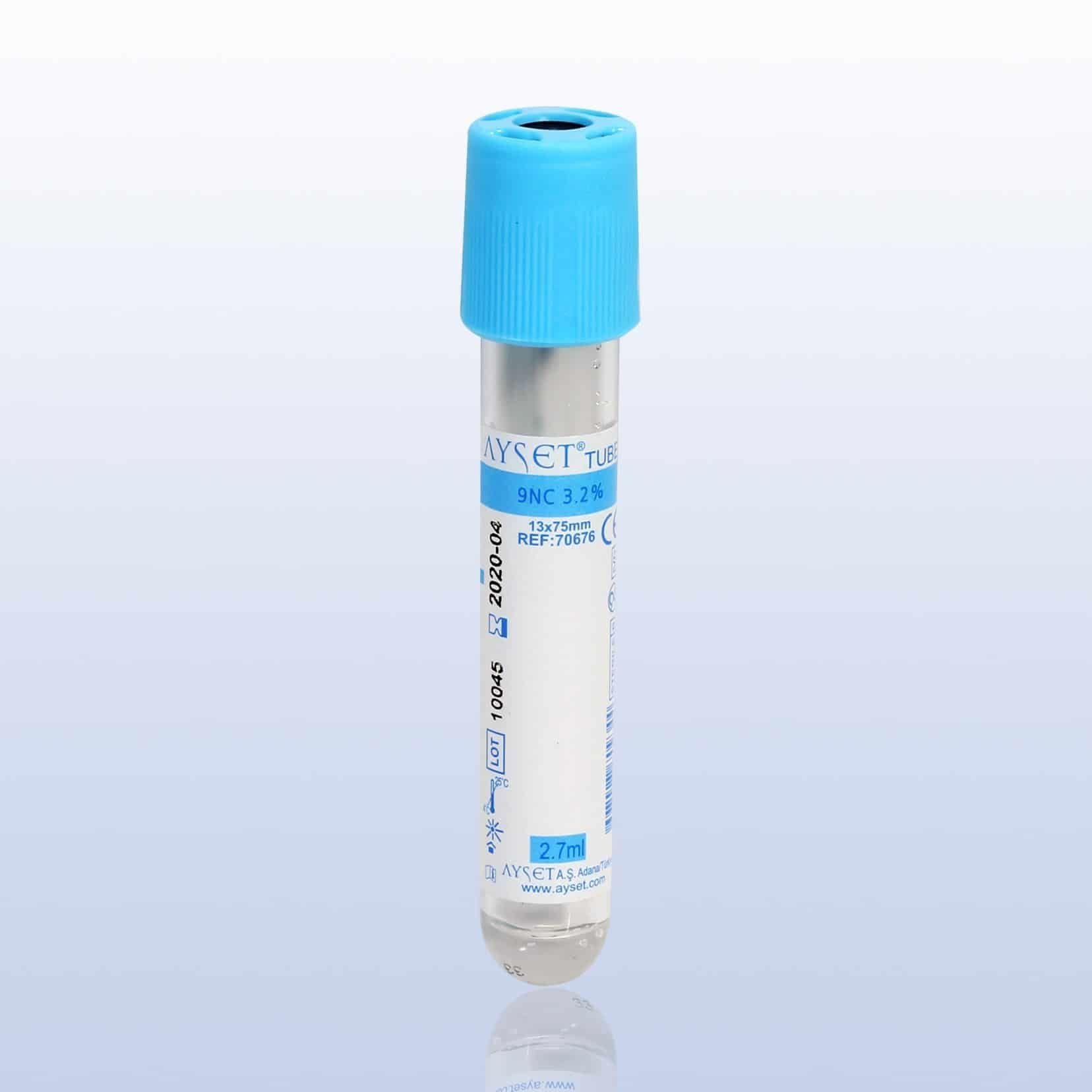 AYSET VAKUMLU KAN ALMA TÜPÜ MAVİ 4 ML 100LÜ KOAGULASYON