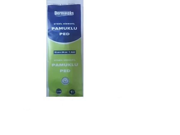 Dermateks Steril Pamuklu Ped 12 x 24 cm