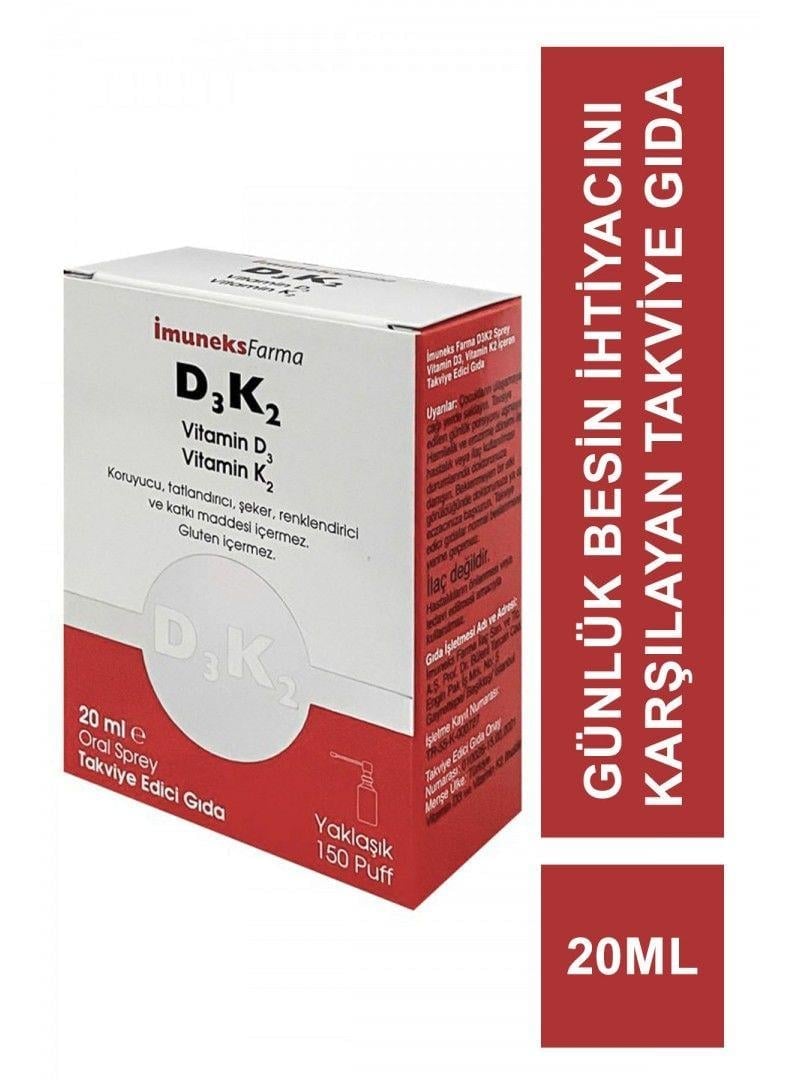 İmuneks D3 K2 Vitamin Sprey 20 ml