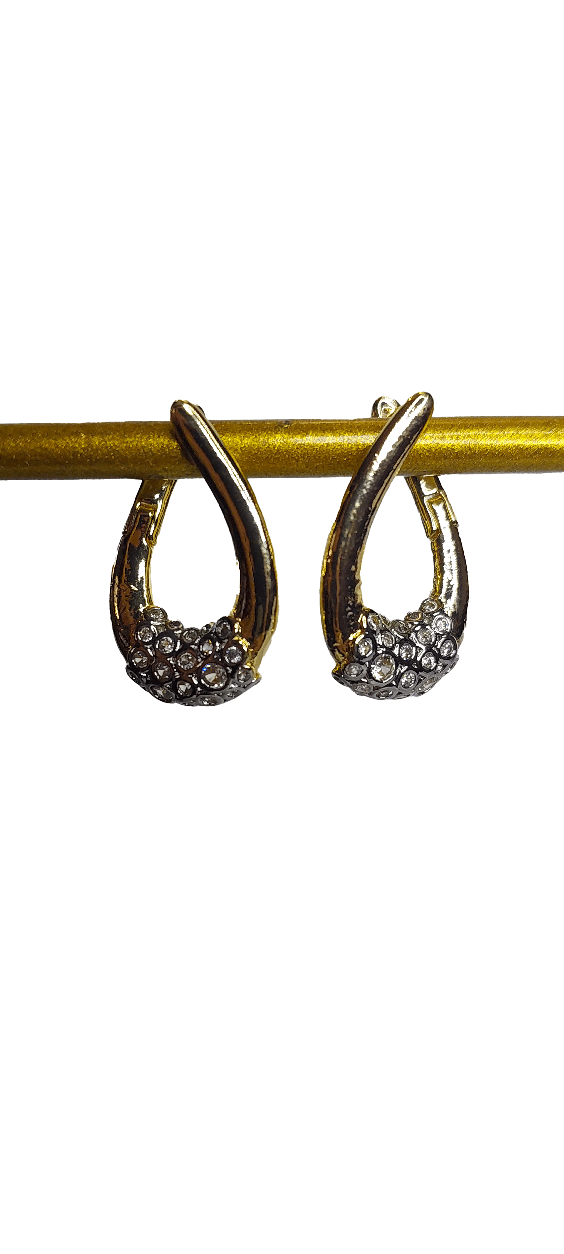 Gold Taşlı Küpe