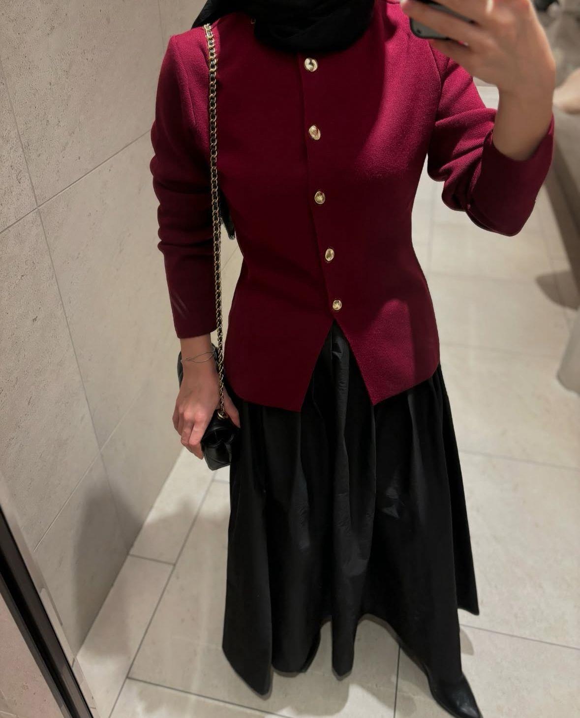 Bordo Triko Hırka 