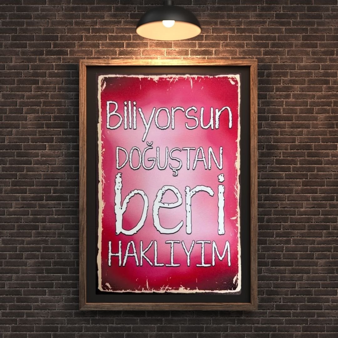 30x20 cm Doğuştan Beri Haklıyım