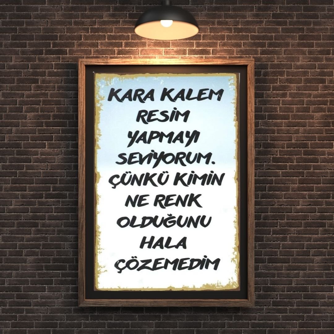 30x20 cm Kara Kalem Resim Yapmayı Seviyorum