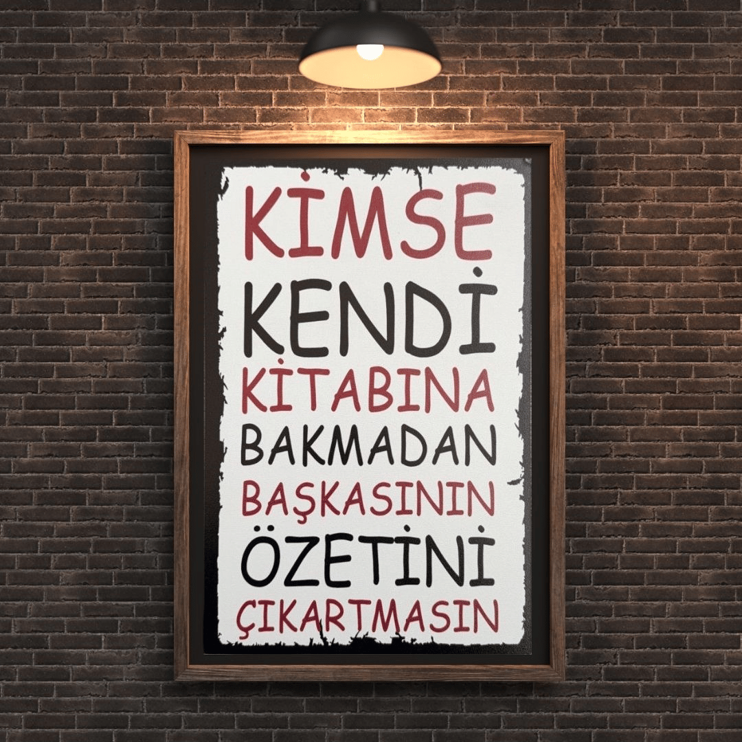 30x20 cm Kimse Kendi Kitabına Bakmadan