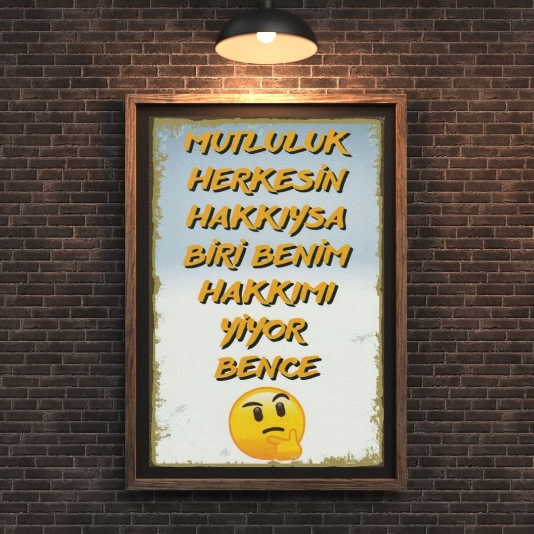 30x20 cm Mutluluk Herkesin Hakkıysa
