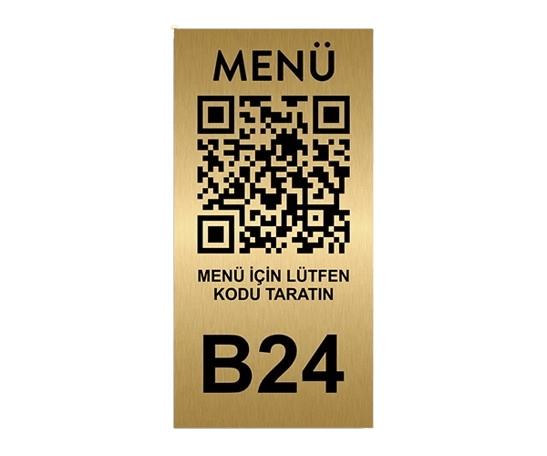 QR MENÜ NUMARALI DİKEY YAZILI