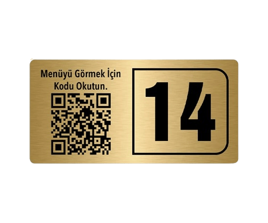 QR MENÜ NUMARALI YATAY YAZILI