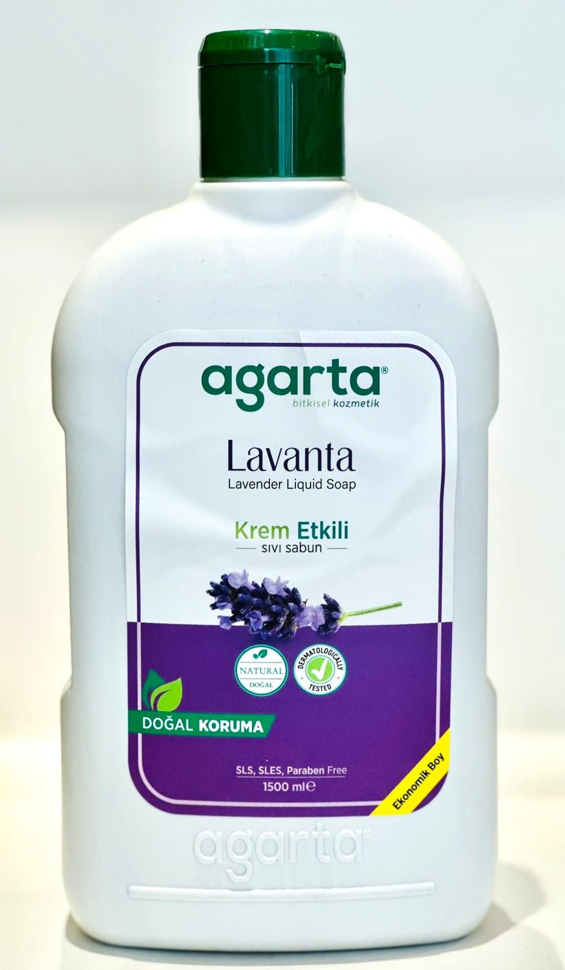 Agarta Doğal Krem Etkili Sıvı Sabun Lavanta 1500 ml