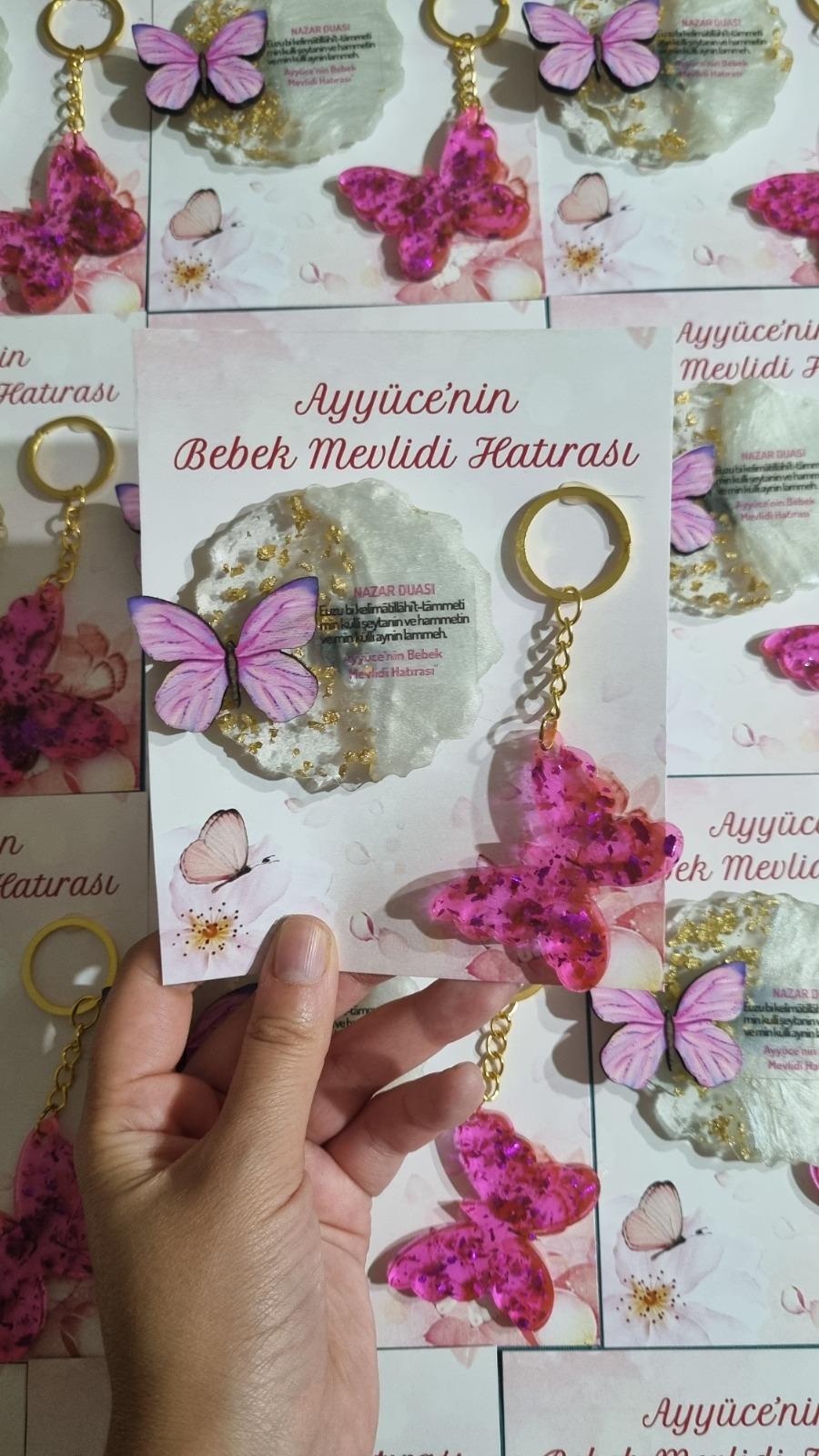 Kelebek Epoksi Nazar Dualı ve Kelebek Anahtar Seti
