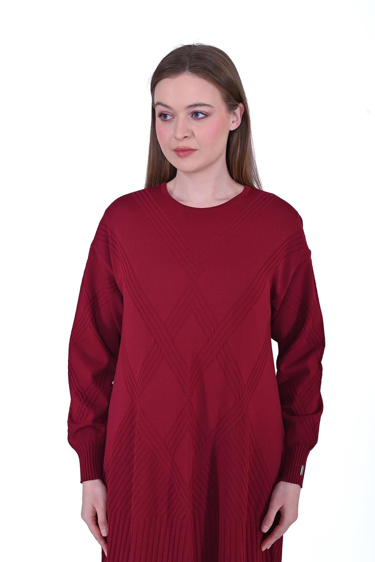 Baklava Knitwear Dress Claret Red