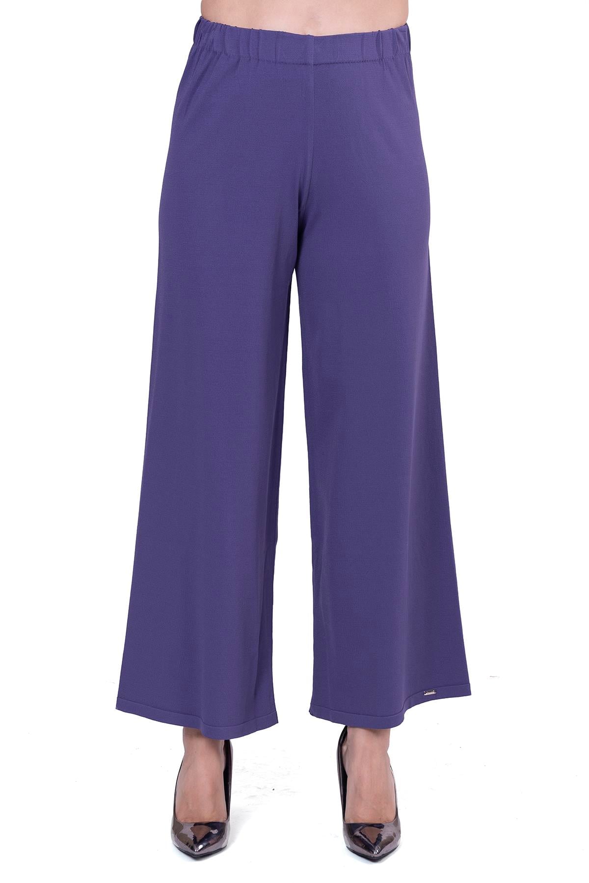 Straight Leg Knitwear Trousers PURPLE