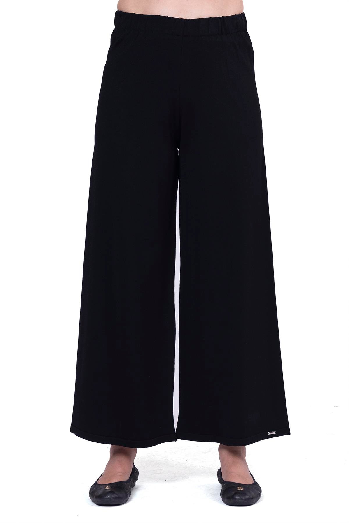 Straight Leg Knitwear Trousers BLACK