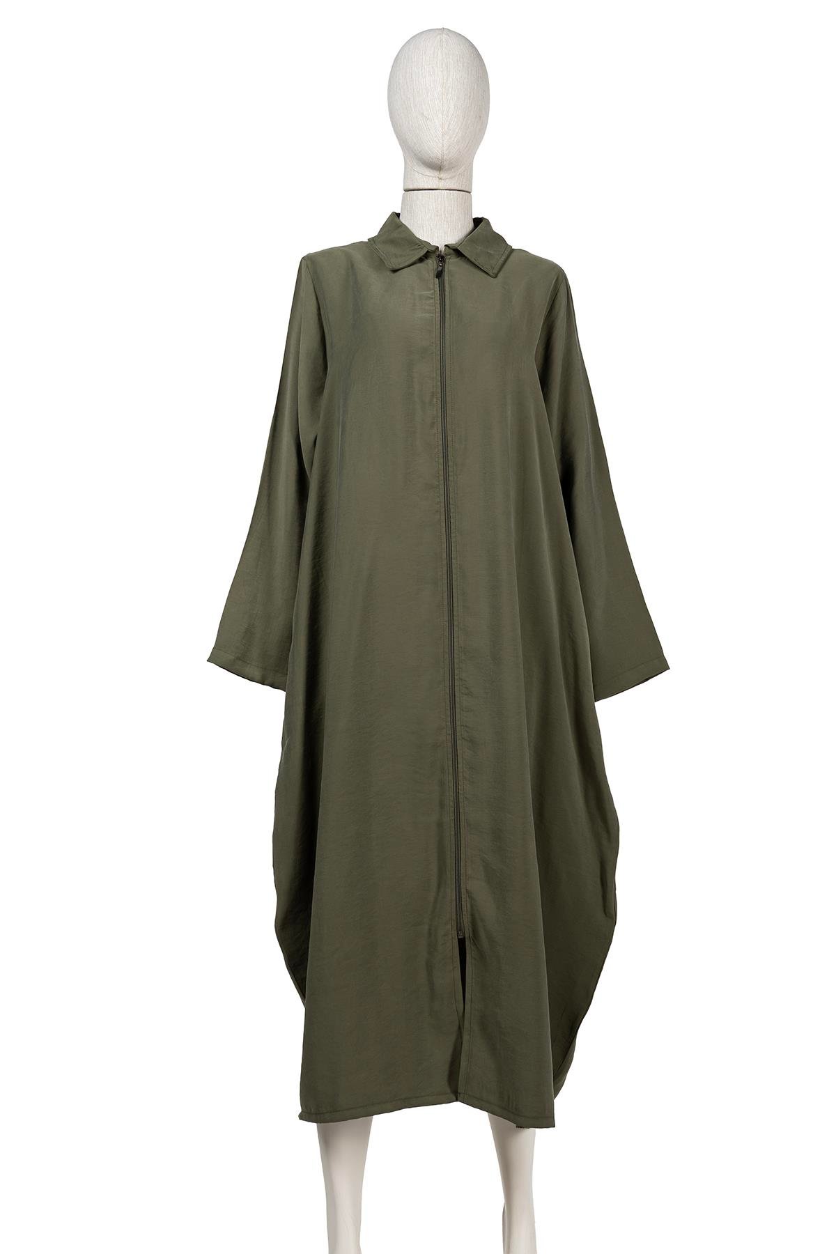 Men's Collar Zipper Detailed Modal Cap KHAKI