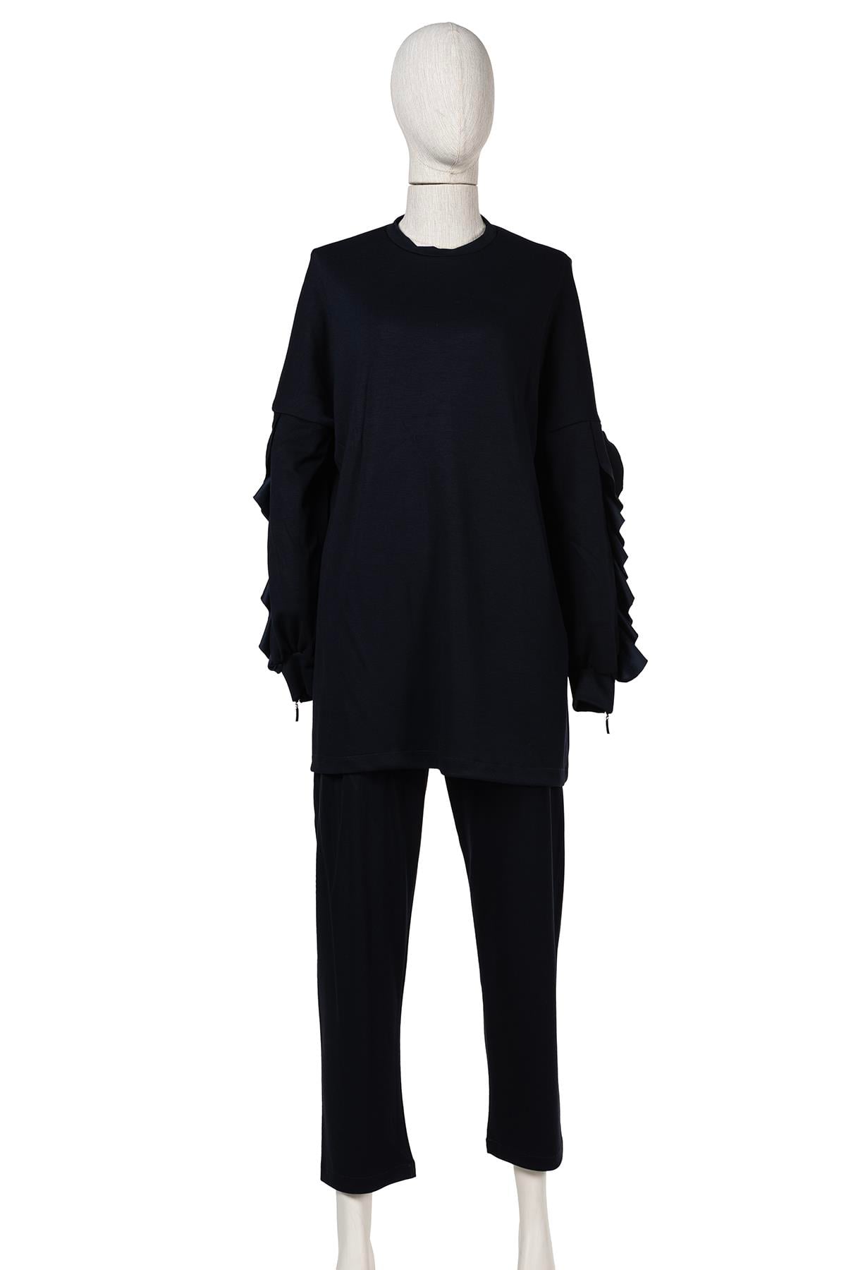 Ruffled Suit DARK BLUE