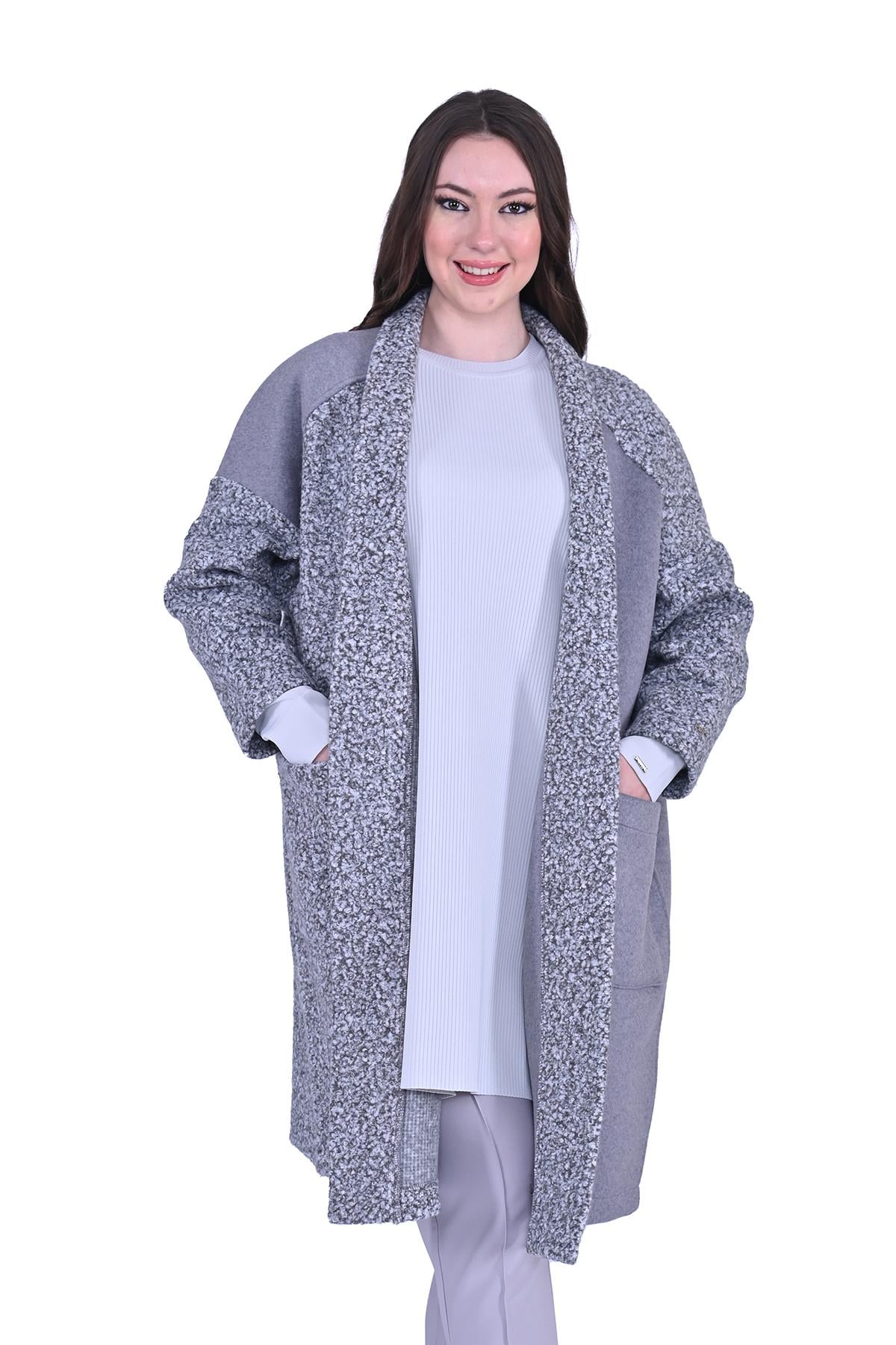 Tile Wool Cape GRAY