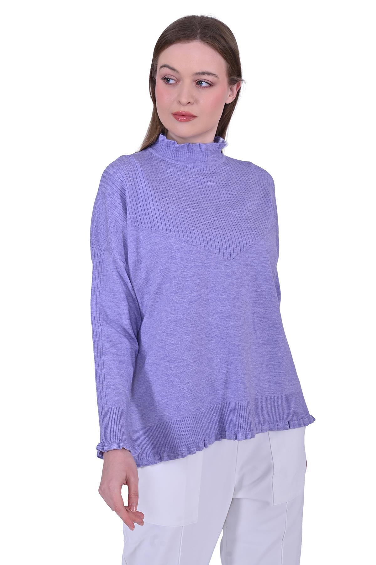 Sleeve ruffle Knitwear Tunic LILA