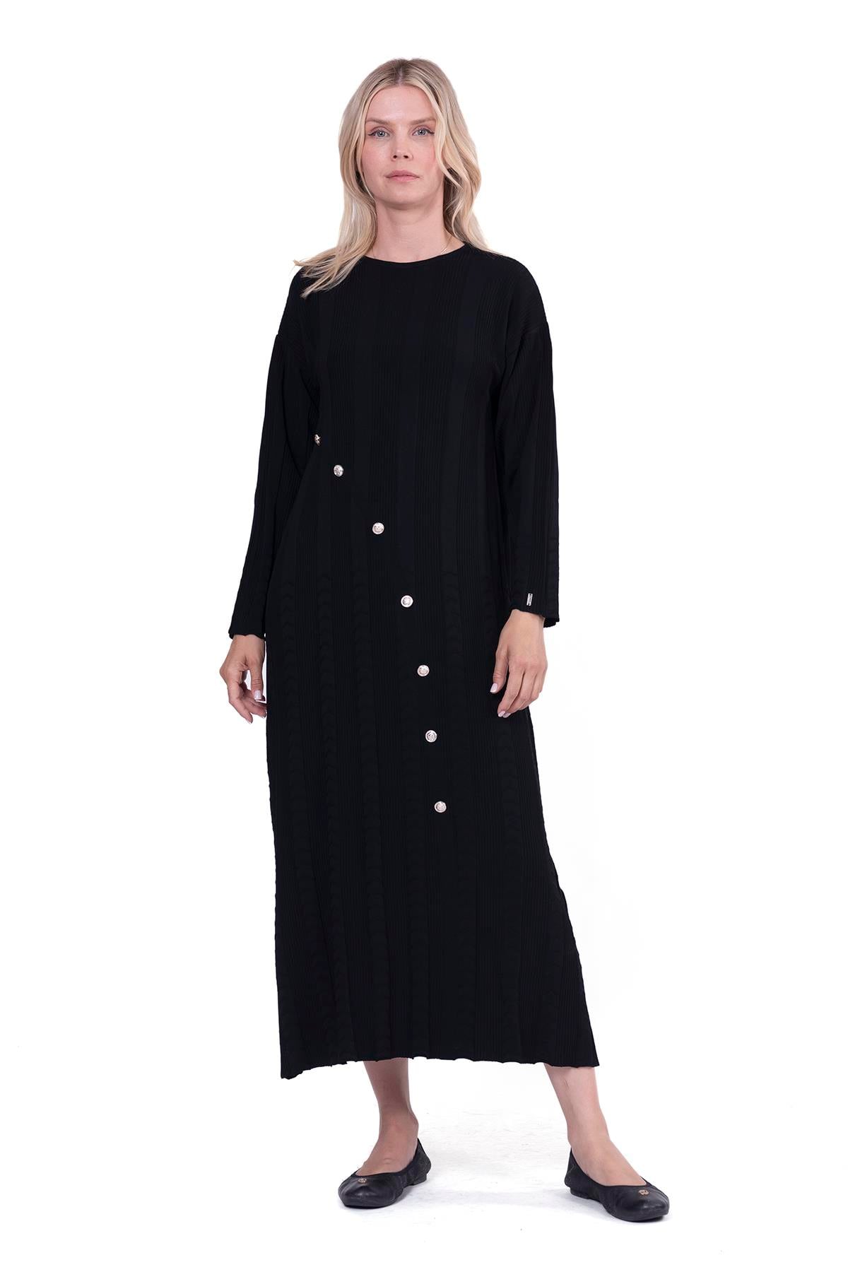 Ritim Line Triko Elbise SİYAH