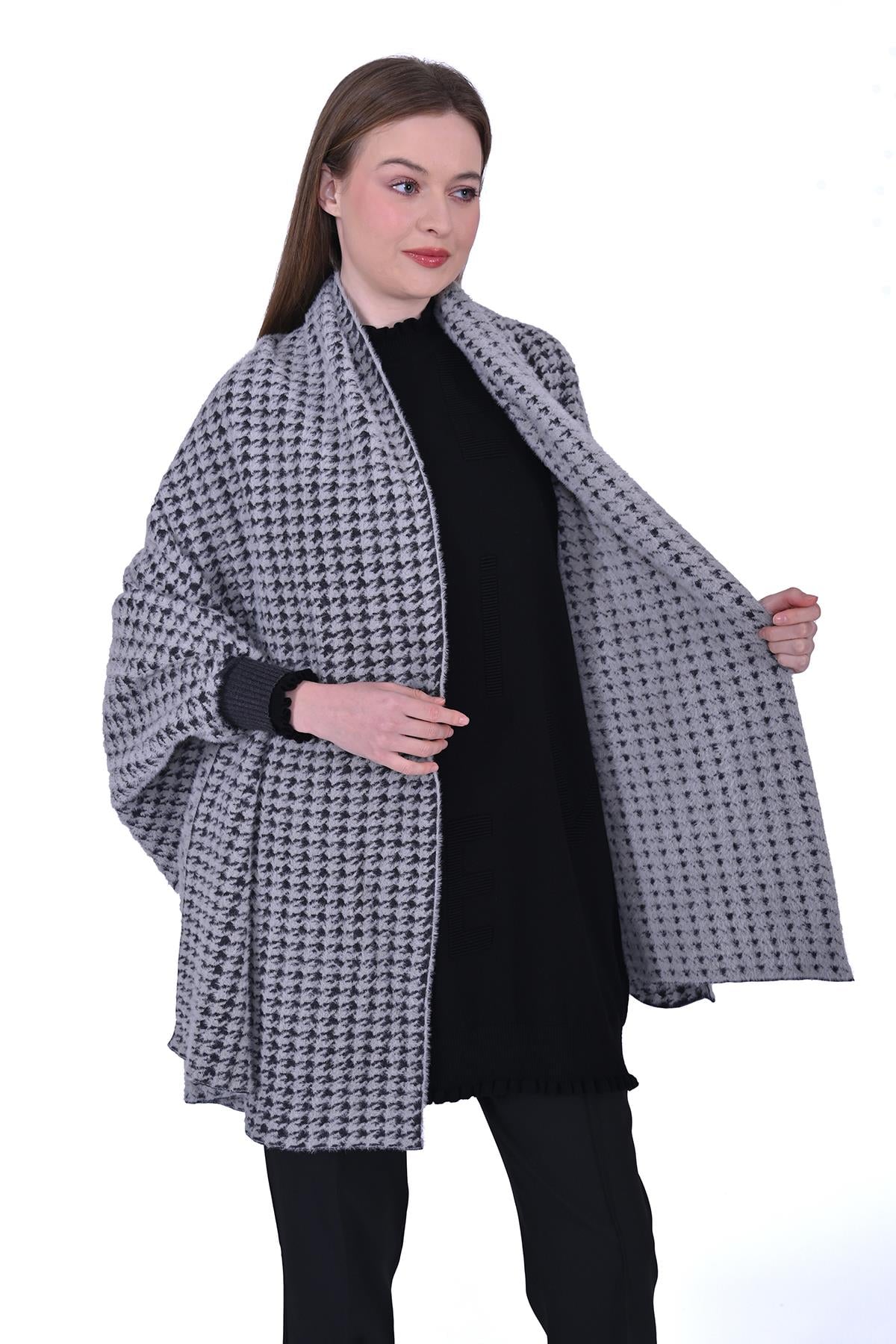 Feather Vest Cloak ANTHRACITE