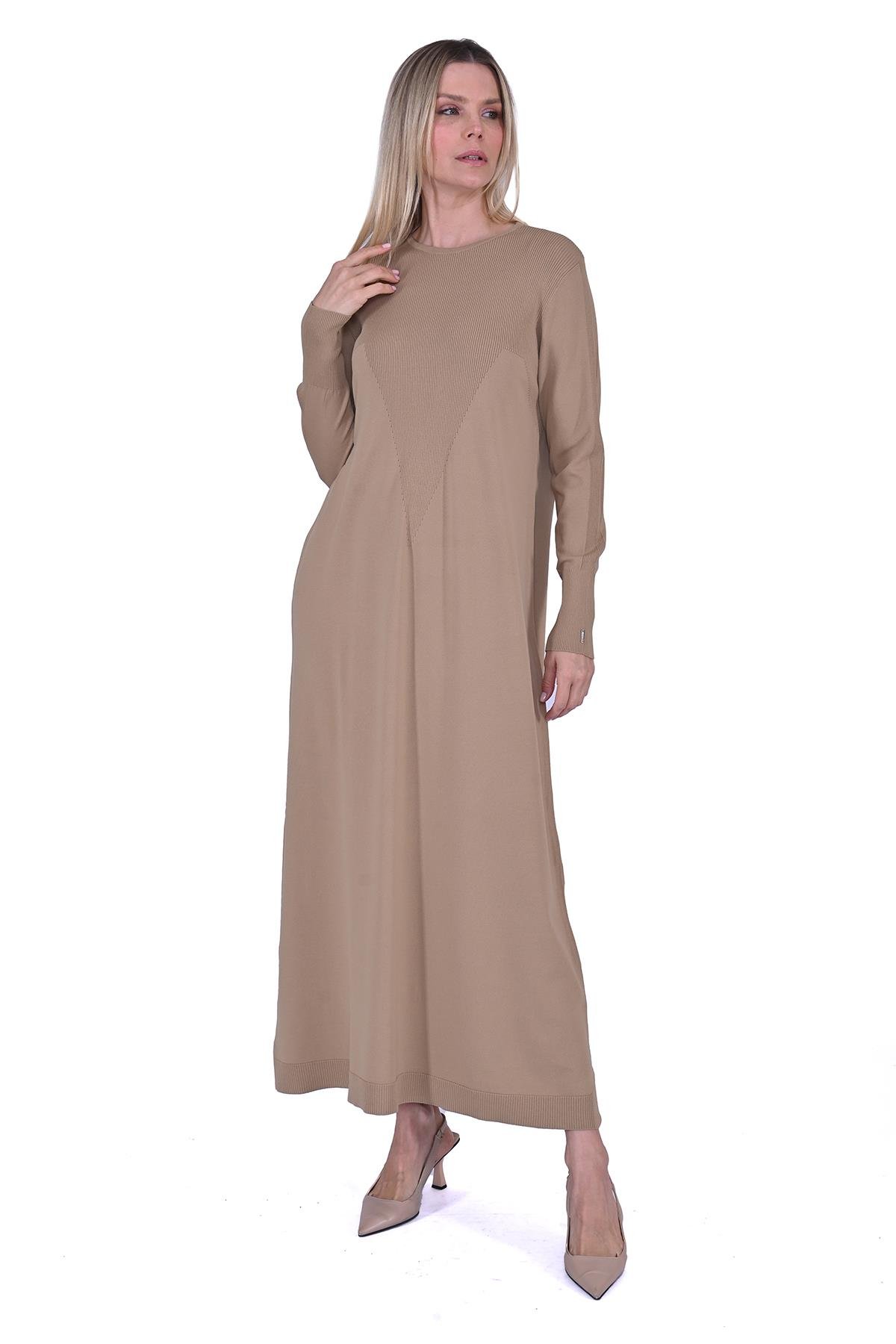 V Line Knitwear Tunic CAMEL