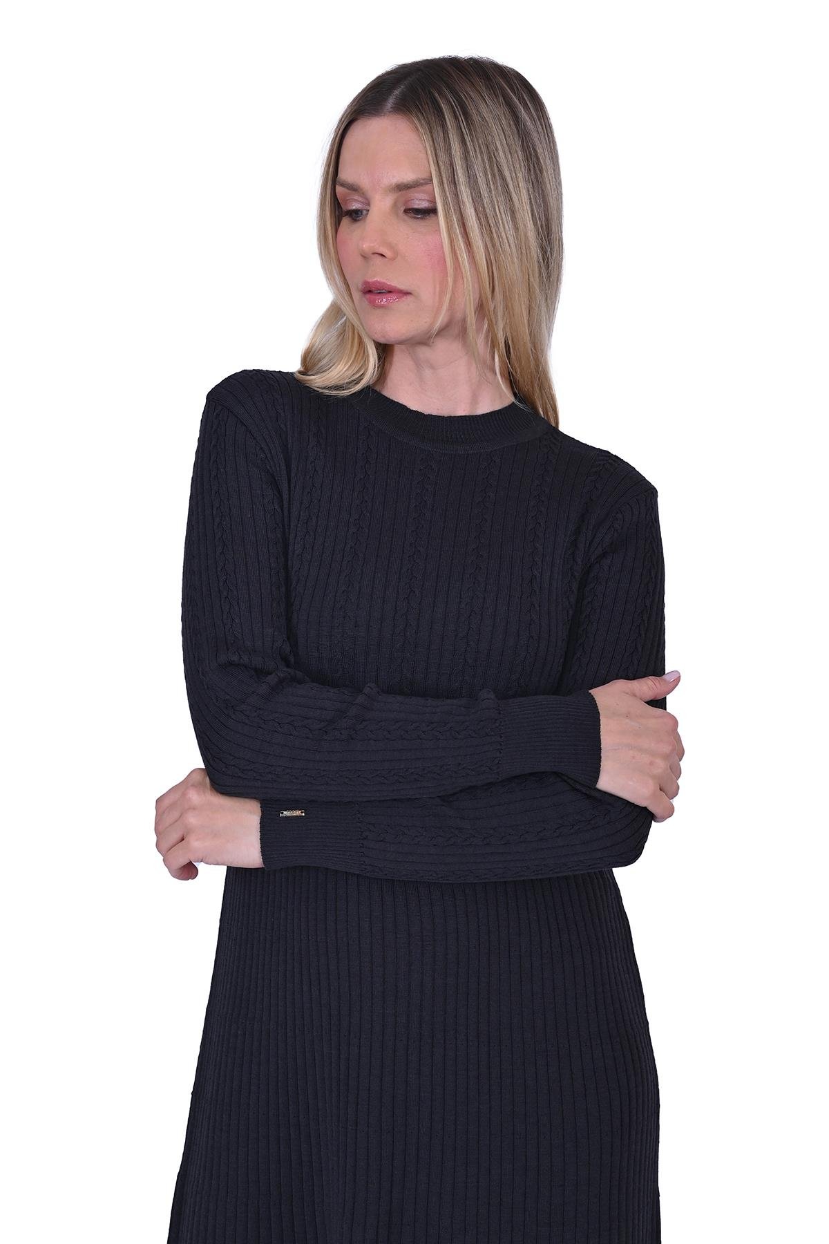 Wool Hair Knitted Knitwear Dress ANTHRACITE