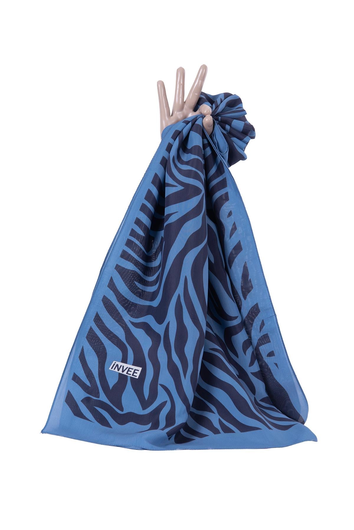Zebra Shawl BLUE