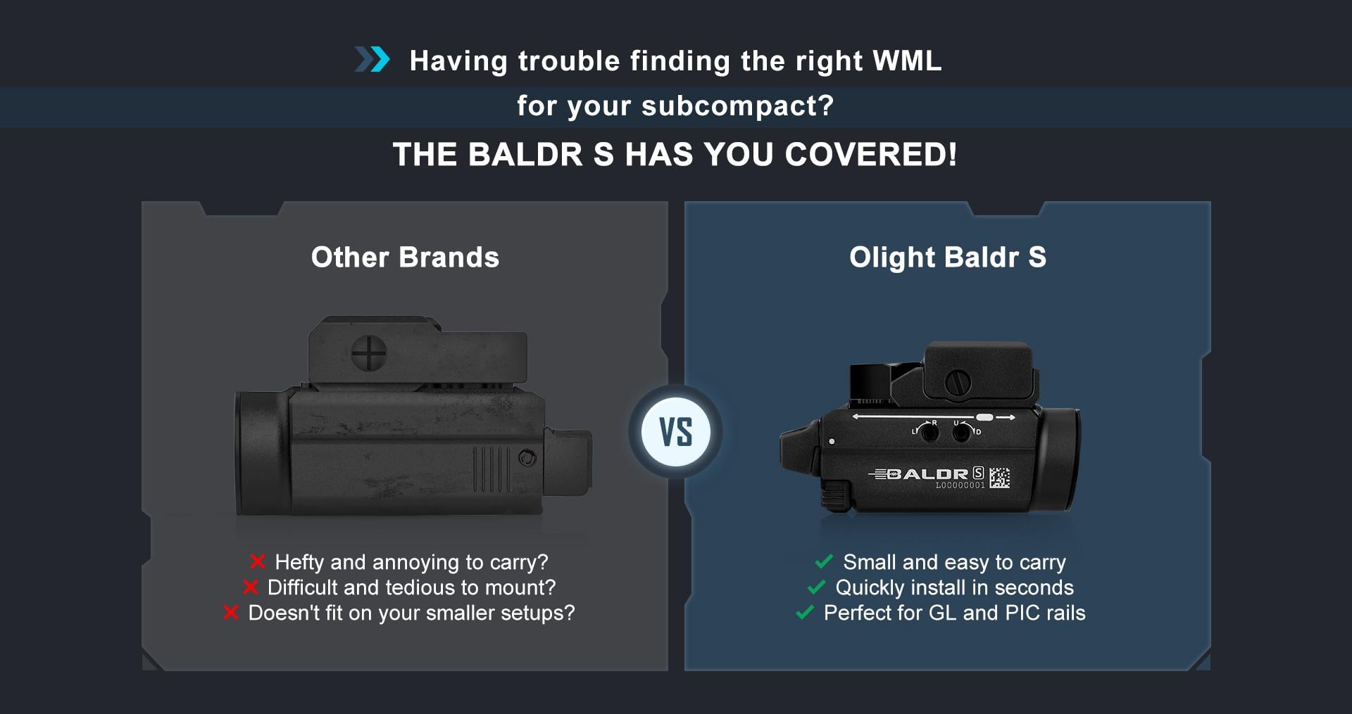 Olight Baldr S 800 Lümen Lazerli Şarjlı Namlu Altı Taktik Fener