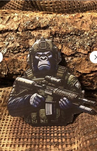 Tactical Gorilla Patch/Peç/Arma (8,3 x 8cm)