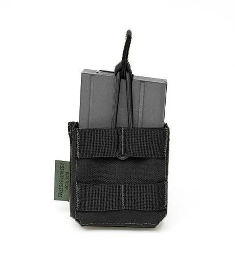 Warrior Single 7.62 x 51mm Open Short Mag Pouch - Black