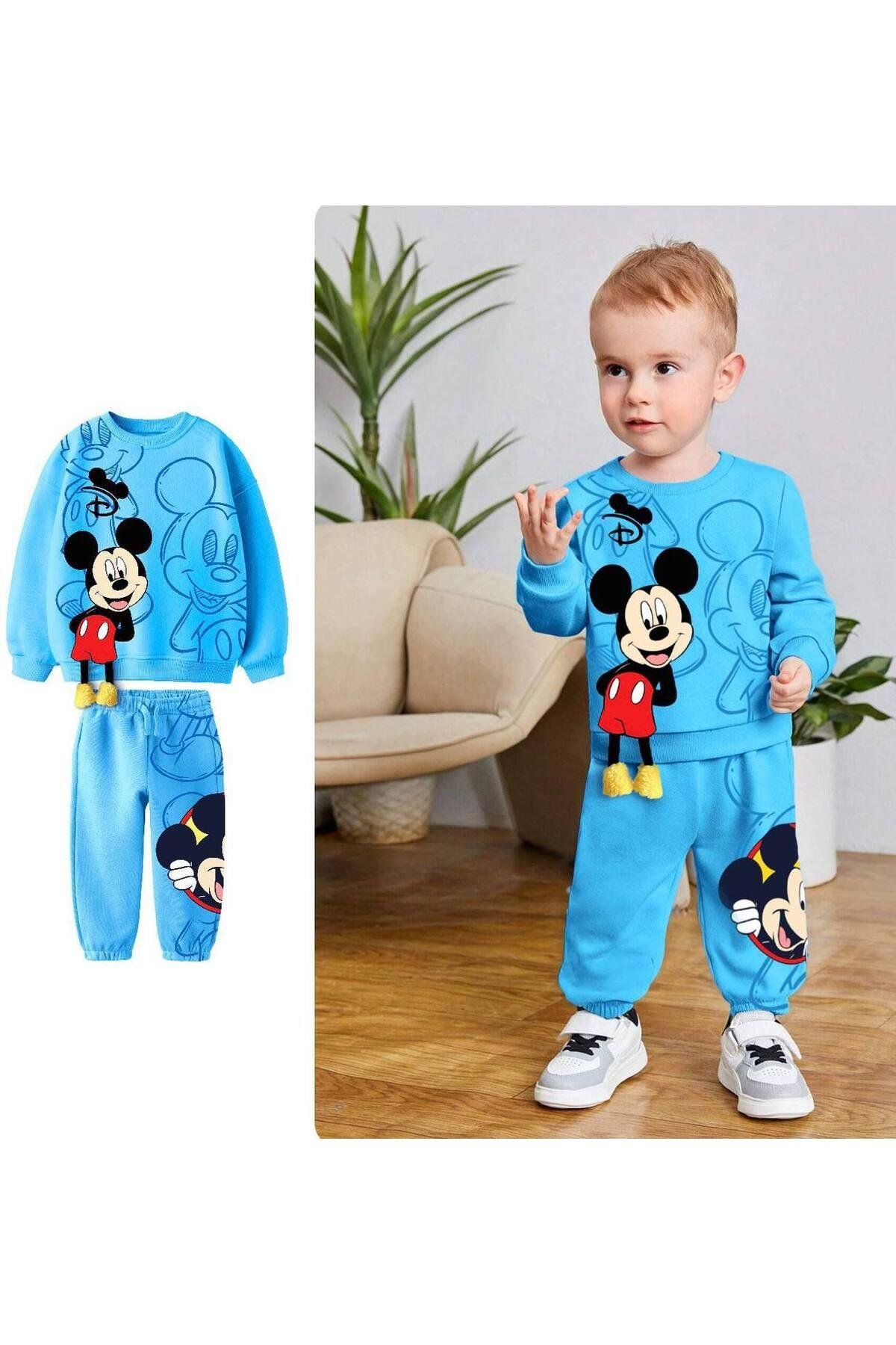 Fare Detaylı Bebek Çocuk 2'Li Unisex Takım