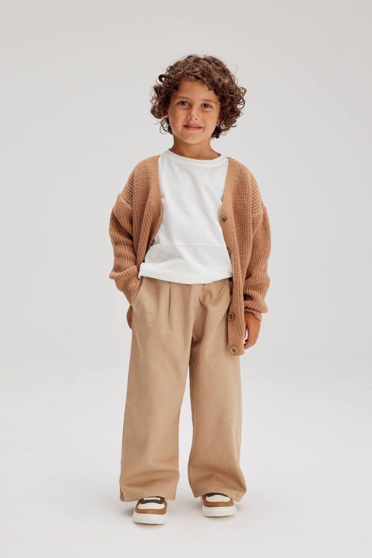 Gabardin Pantolon Hırkalı 2'Li Bebek Çocuk Erkek Takımı