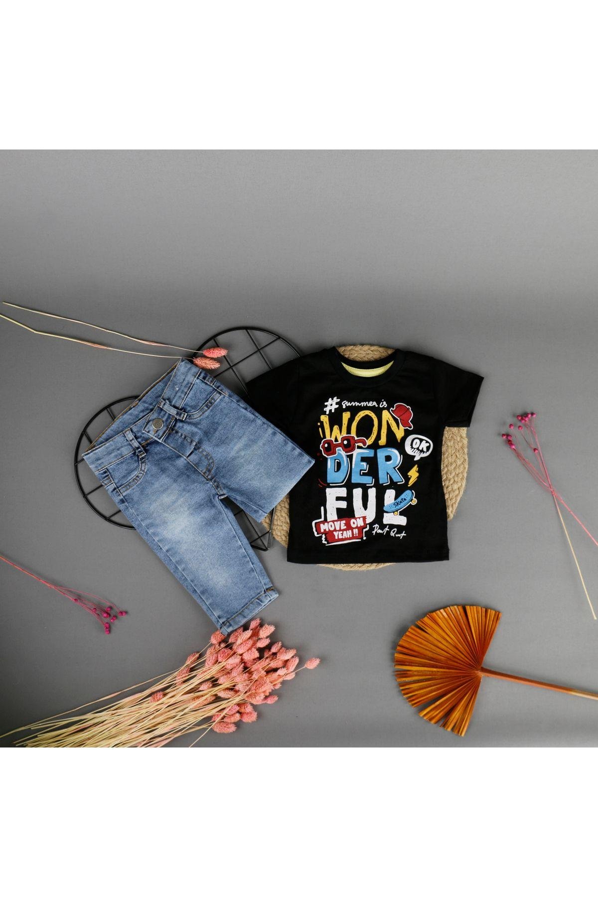 Wonderful Baskılı 2'li Erkek Takım